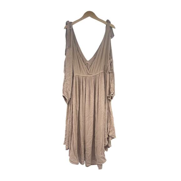 Free People Nude Sand Beige Beach Dress Layered Cutout Womens Medium - Picture 7 of 11
